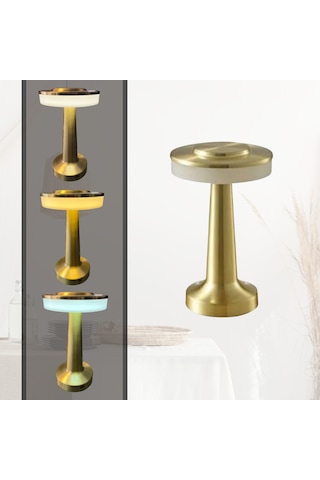 Horoz 050-002-0001 2w Şarjlı Gold Masa Lambası - 3 Renk Işık Modu Gold