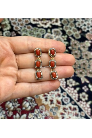 Mercan Elmas Küpe 077