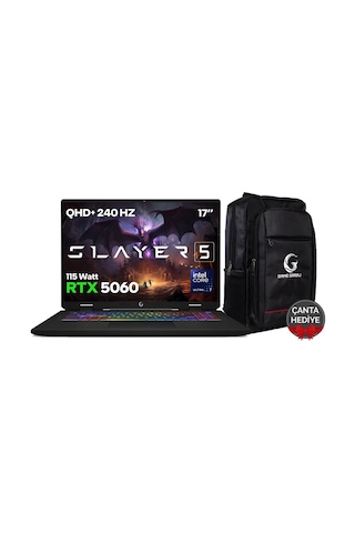 Game Garaj Slayer5 7XL-5060 C2 U7-255HX 32 GB 1 TB RTX5060 17" Free Dos Dizüstü Bilgisayar