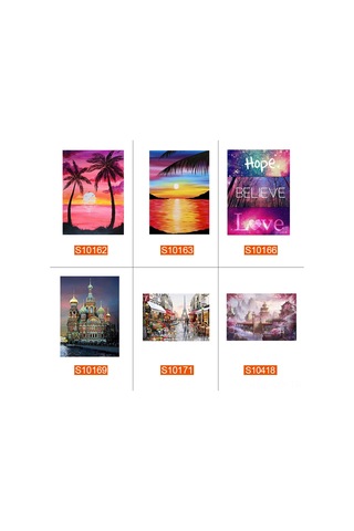 Yaleker Kale Desenli El Yapımı Elmas Boyama Seti - Kanvas Malzeme, 30x40 Cm, Tam Gereçli Diğer