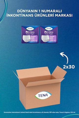 Tena Proskin Gece Emici Külot L 7.5 Damla, 30 Lu 2 Paket 60 Adet