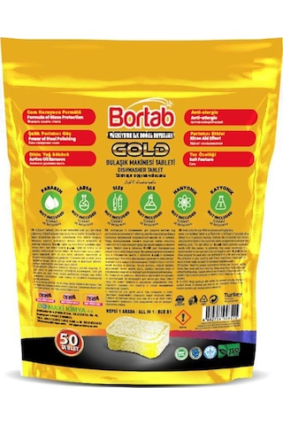 Bortab Gold Bulaşık Makinesi Deterjanı 50 Tablet