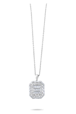0.75 Karat Baget Pırlanta Kolye 64735023