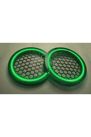 Hoparlör Kapağı 16 Cm Ledli 2'li Takım - Yeşil