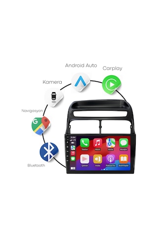 Fiat Linea Android Multimedya Sistemi 2007-2016 4gb Ram, 64gb Hafıza, Bluetooth, Carplay & Android Auto Kamera  9"