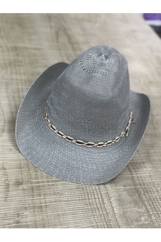 Aysbutk Unisex Hasır Şapka Gri
