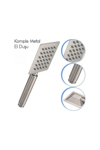 Kireç Kırıcılı Kare 304 Kalite Paslanmaz Krom Düz Duş Başlığı Tepe Duş Başlığı El Duşu
