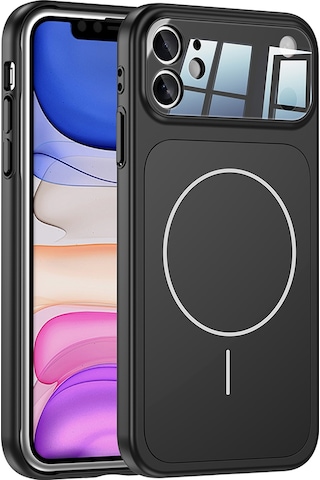 Apple Uyumlu iPhone 11 Kılıf Zore M-safe Şarj Özellikli Kamera Korumalı Formen Kapak Siyah