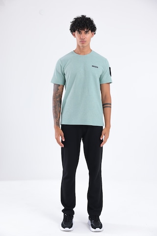 Rowinger Waffle Örgü Dokulu Göğüs Logolu Kolda Mini Cep Detaylı Bisiklet Yaka Erkek Spor T-shirt Çağla