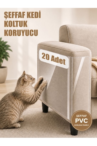 Kedi Koltuk Tırmalama Koruyucu Şeffaf Yapışkanlı Mobilya Tırmalama Önleyici Bandı 20x50 Cm 20 Adet Kedi Koltuk Tırmalama Koruyucu Şeffaf Yapışkanlı Mobilya Tırmalama Önleyici Bandı 20x50 Cm 20 Adet
