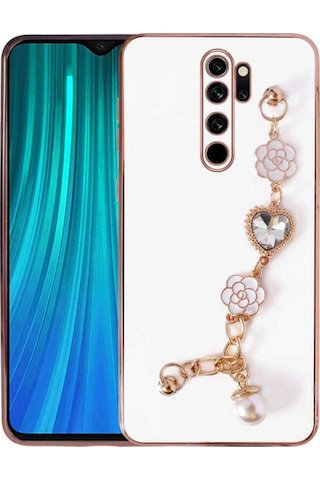 Xiaomi Redmi Note 8 Pro Kılıf El Tutamaçlı Kamera Korumalı Zore Taka Silikon Kapak Beyaz