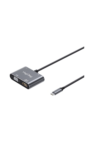 Veggieg Type-c 4k Hdmı 1080p Vga Usb 3.0 Pd Dönüştürücü Çevirici Hub