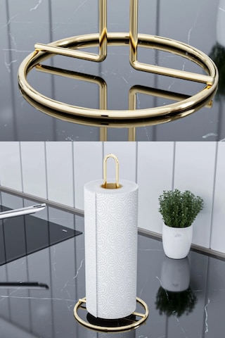 Karteya Servis Sunum Seti Ve Ekmek Sepeti Havluluk Peçetelik Nihale Ekmeklik Altın Gold 4'lü Çeyiz Set Gold