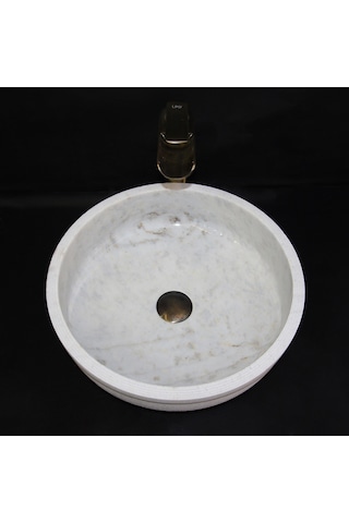 Afyon Beyaz Dışı Taramalı Yuvarlak Lavabo