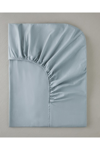 English Home Novella Premium Pamuk Dokulu Tek Kişilik Lastikli Çarşaf 100x200 Cm Açık Mavi Açık Mavi