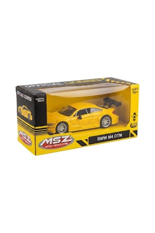 Hobbiez Lisanslı Bmw M4 Kapıları Açılabilir Model Diecast 1.36 Ölçek Metal Model Araç Sarı