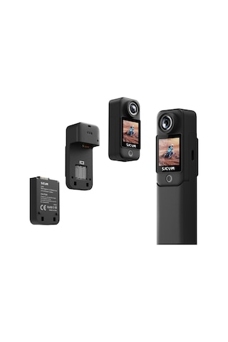 SJCAM C300 4K UHD 2160P Çift Ekranlı Ultra Batarya 2800mAh + 1000mAh WiFi 20MP 154° Aksiyon Kamerası Siyah