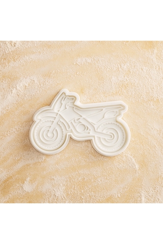 Motorsiklet Şekilli Kurabiye Kalıbı - Motor Temalı Kurabiye Ve Fondan Kesme Kalıbı Beyaz