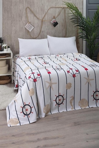 Mulberry Battal Boy Desenli Pike 240x260 Cm Mavi