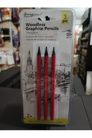 Giorgione Graphite Kömür Kalem 3lü Set Ağaçsız Gövde,soft-medium-hard Yumuşaklık Seçenekli