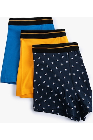 Koton 3'Lü Boxer Seti Marin Baskılı Çok Renkli Lacivert 4Slm90056Mk 4Slm90056Mk709