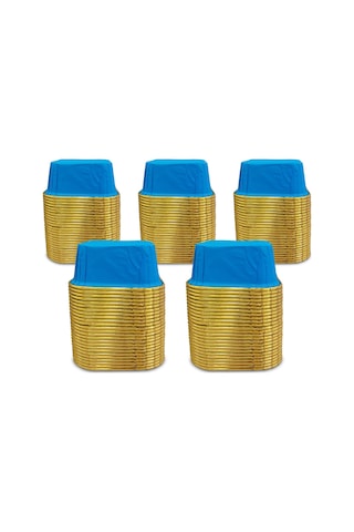 Kafem Muffin Kek Kapsülü Kare Mavi-altın 25li X 5 Paket - K36 Mavi + Altın