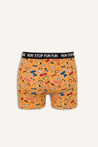 Defacto Pamuklu Regular Fıt Desenli 3lü Boxer B4782ax26auyl157 Sarı-yl157