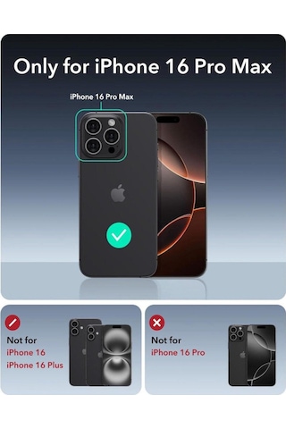 Apple Uyumlu iPhone Esr 16 Pro Max Kılıf Cyber Tough Halolock Magsafe Standlı Silikon Gri
