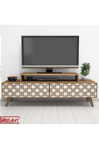 Variant Variant City Tv Ünitesi Tv Sehpasi Ceviz - Metalikinci(Ekru)