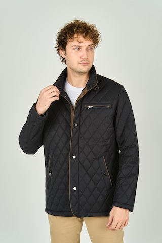 Daynax Erkek Dik Yaka Fermuar Ve Çıtçıt Kapamalı Kapitone Kaban 1000 Lacivert Lacivert