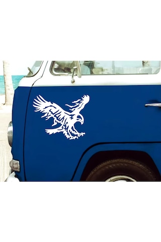 Sticker Dizayn Kartal Sticker - Eagle Beşiktaş Kanatlı Uçan Kartal Sticker - Araba Oto Motosiklet Karavan Cam Sticker - 00326 20x16 Cm