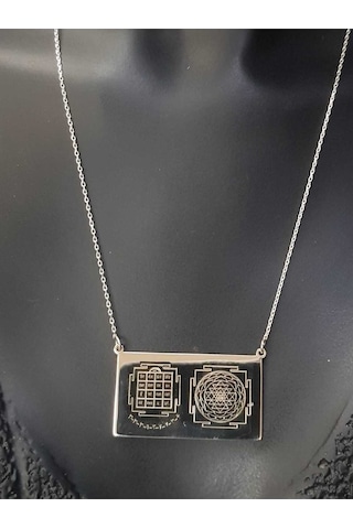 Vog Unisex Çift Yönlü Vashikaran&kuber Yantra Aşk,para,sağlık.başarı,şans Mıknatısı Gümüş Kolye