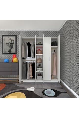 Kenzlife gardırop 5 kapaklı kapılı 150 lilyum byz gardolap dolap
