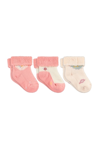 Civil Baby Kalp Kıvrık Havlu 6- 3'lü Bebek Kız Çorap Set Standart