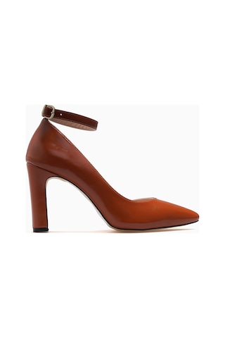 Yaşar Kaşlı Kadın Kalın Topuklu Stiletto Ayakkabı 26y Ykşk-7948 Taba