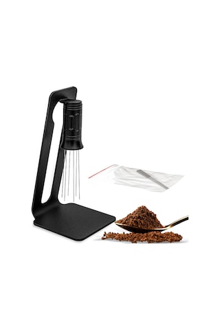 Kosona Kahve Tozu Dağıtıcı 6 İğne 0.4mm Manyetik Üstü Ve Yer Değiştirilebilir İğnelerle Düzgün Dağılım Sağlar Ayarlanamayabilir Tip Siyah