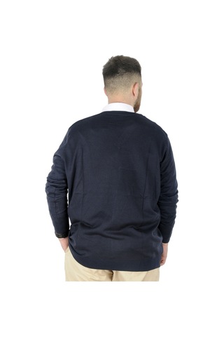 Mode Xl Büyük Beden Kazak V Yaka 22206 Lacivert 001
