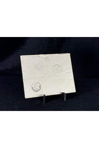 İngiltere Klasik Dönem 1872 Victoria Dönemi Red Penny Pullu Zarf Postadan Geçmiş Varış Damgalı