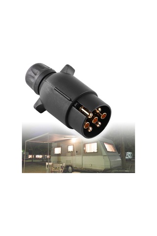 Konesam Avrupa Stili 7 Pinli N Tipi Plastiğe Dayanıklı Tırnak Bağlantı Plug, Fren, Sinyal Ve Etiket Lambaları İçin Güvenli Bağlantı, Kolay Kurulum - Trailer Ve Karavanlar İçin