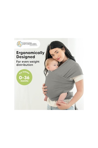 Keababies Bebek Taşıyıcısı, Nefes Alabilir, Ergonomik ve Eller Serbest Sarma Taşıyıcı Portbebe Koyu Gri Tek Ebat