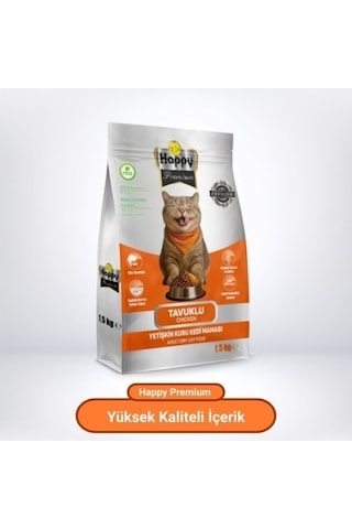 Happy Tavuklu Kuru Kedi Maması 1500 G