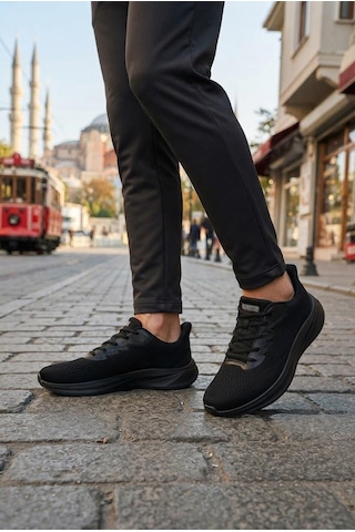 Scooter M2003 Rahat Tekstil Sneaker Erkek Ayakkabı Siyah