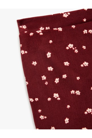 Koton Beli Lastikli Çiçekli Şort Etek Bordo Desenli 6wmg40103ak Bordo Desenli