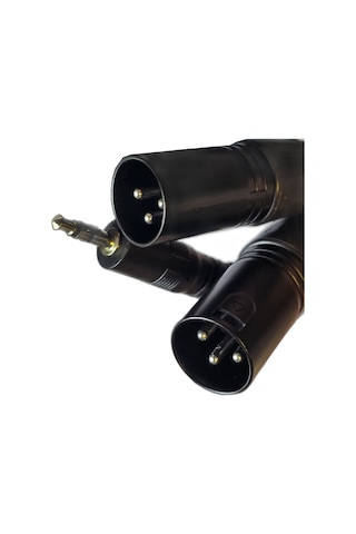2 Xlr Erkek To 3.5mm Aux Mikser Amfi Mikrofon Ses Kablosu 1.5m Siyah