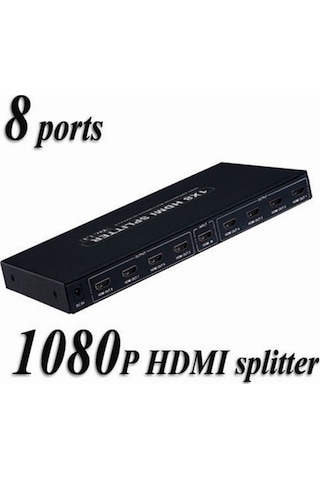 8 Port Hdmi Splitter Hdmi Çoğaltıcı Çoklayıcı Dağıtıcı 8'li