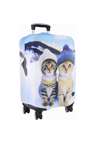 My Saraciye 83 Kedi Kar Valiz Kılıfı, Bavul Kılıfı - Kedi Kar 83 001