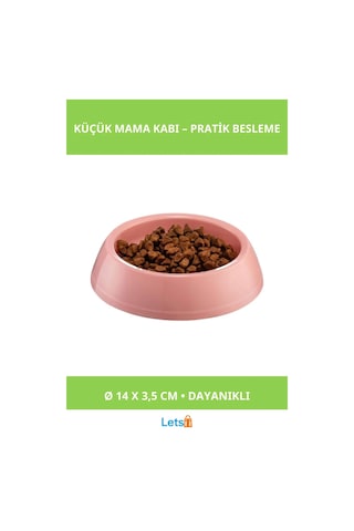 Dayanıklı Yıkanabilir Küçük Yuvarlak Mama Kabı Mor Mavi Yeşil Pembe