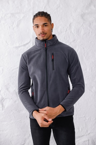 Monox Erkek Biyeli Fermuarlı Spor Polar Ceket Füme