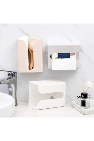 Gri Doku Kağıt Kağıt Yüz Saklama Kutusu Tuvalet Kağıdı Dağıtıcı Banyo Raf Rafı Mutfak El Yatak Odası Banyo Ofis