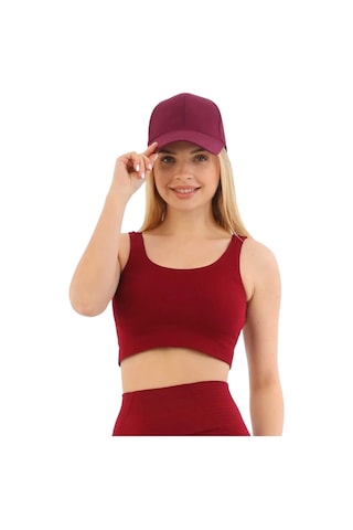 Fantazer Premium Göğüs Toparlayıcı Sarkma Önleyen Spor Günlük Kalın Askılı Pedli Fitilli Crop Büstiyer Bordo